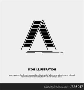 Ladder, Building, Construction, Repair solid Glyph Icon vector