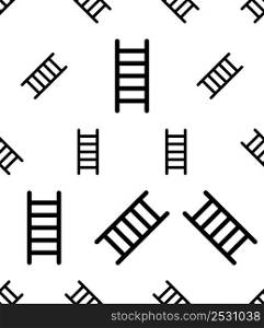 Ladder Icon Seamless Pattern, Ladder Equipment Vector Art Illustration