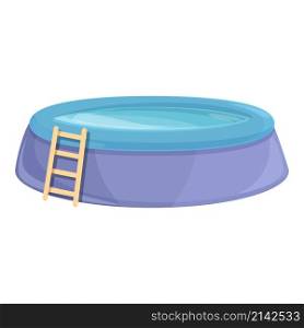 Ladder inflatable pool icon cartoon vector. Swim float. Ring raft. Ladder inflatable pool icon cartoon vector. Swim float