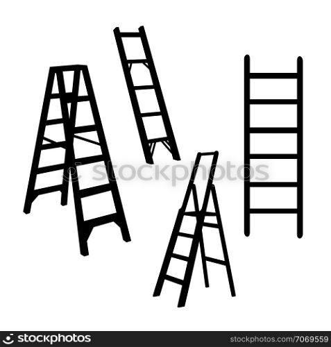 Ladder silhouette illustration isolated sign symbol. Ladder vector logo. ladder Flat design style. Modern ladder vector pictograph for mobile and web design
