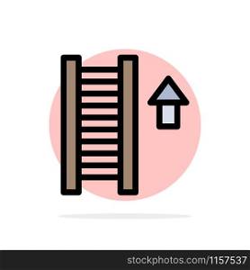 Ladder, Stair, Staircase, Arrow Abstract Circle Background Flat color Icon