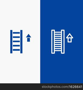 Ladder, Stair, Staircase, Arrow Line and Glyph Solid icon Blue banner Line and Glyph Solid icon Blue banner