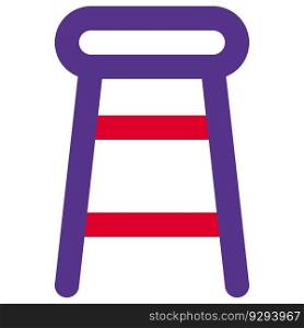 Ladder stool with cushioning and footrest