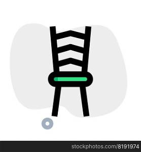 Ladder styled chair with tall back.