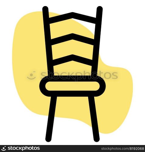 Ladder styled chair with tall back.