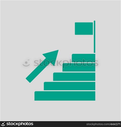 Ladder To Aim Icon. Green on Gray Background. Vector Illustration.