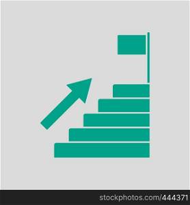 Ladder To Aim Icon. Green on Gray Background. Vector Illustration.