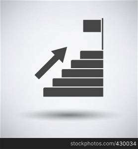 Ladder to Aim Icon on gray background, round shadow. Vector illustration.