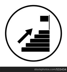 Ladder To Aim Icon. Thin Circle Stencil Design. Vector Illustration.