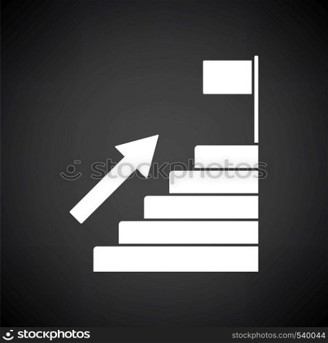 Ladder To Aim Icon. White on Black Background. Vector Illustration.
