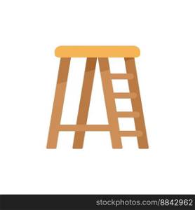 Ladder tool icon flat vector. Wood stair. Indoor aluminium isolated. Ladder tool icon flat vector. Wood stair