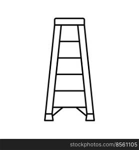 ladder tool repair line icon vector. ladder tool repair sign. isolated contour symbol black illustration. ladder tool repair line icon vector illustration