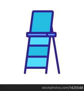 ladder with upper platform icon vector. ladder with upper platform sign. color symbol illustration. ladder with upper platform icon vector outline illustration