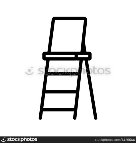 ladder with upper platform icon vector. ladder with upper platform sign. isolated contour symbol illustration. ladder with upper platform icon vector outline illustration