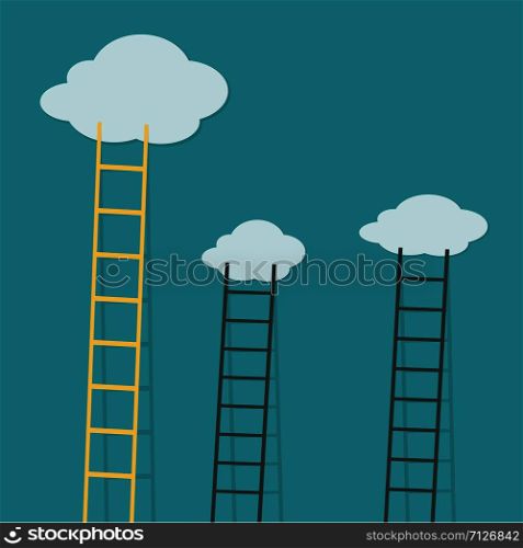ladders to sky with clouds. Vector eps10