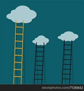 ladders to sky with clouds. Vector eps10