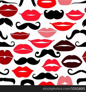 Ladies and gentlemen seamless pattern.. Ladies and gentlemen seamless pattern lios and moustache.