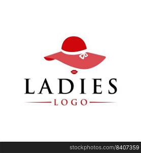 Ladies logo with high hills shoes vector