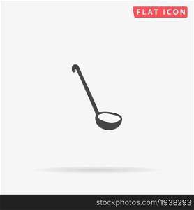 Ladle Spoon flat vector icon. Hand drawn style design illustrations.. Ladle Spoon flat vector icon