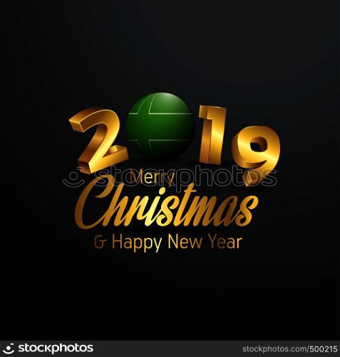 Ladonia Flag 2019 Merry Christmas Typography. New Year Abstract Celebration background