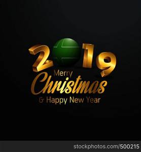 Ladonia Flag 2019 Merry Christmas Typography. New Year Abstract Celebration background