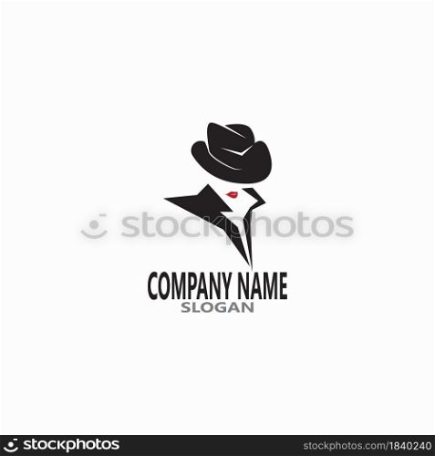 Lady hat beauty fashion vector template