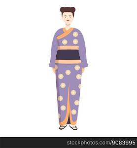 Lady kimono icon cartoon vector. Asian woman. Colorful design. Lady kimono icon cartoon vector. Asian woman