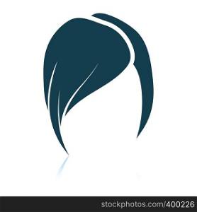 Lady's hairstyle icon. Shadow reflection design. Vector illustration.
