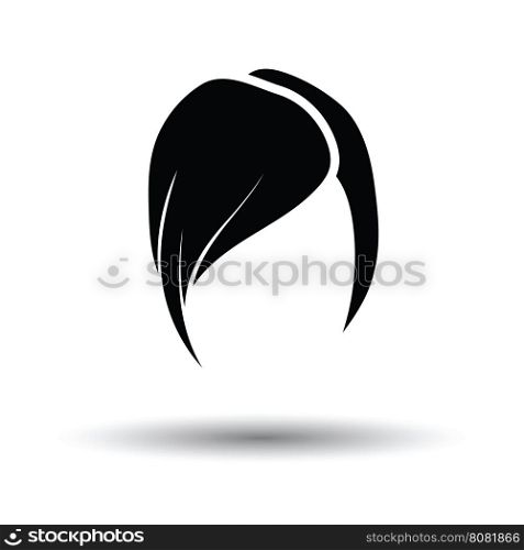 Lady's hairstyle icon. White background with shadow design. Vector illustration.