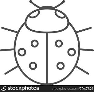 Ladybird on white background . Vector illustration.. Lady-bird or lineart ladybug isolated on light background . Cartoon vector illustration.