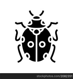 ladybug bug glyph icon vector. ladybug bug sign. isolated contour symbol black illustration. ladybug bug glyph icon vector illustration