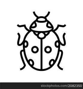 ladybug bug line icon vector. ladybug bug sign. isolated contour symbol black illustration. ladybug bug line icon vector illustration