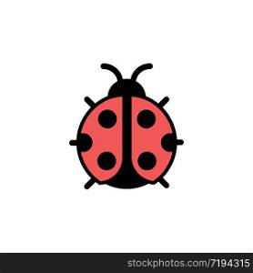 Ladybug. Filled color icon. Isolated animal vector illustration