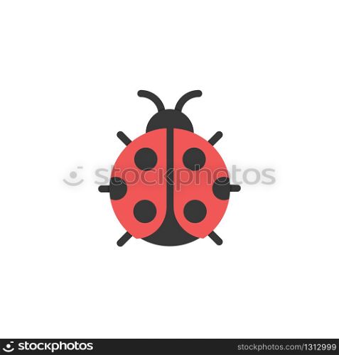Ladybug. Flat color icon. Isolated animal vector illustration