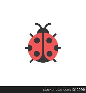 Ladybug. Flat color icon. Isolated animal vector illustration