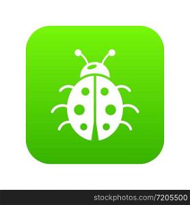 Ladybug icon green vector isolated on white background. Ladybug icon green vector