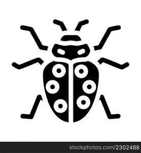 ladybug insect glyph icon vector. ladybug insect sign. isolated contour symbol black illustration. ladybug insect glyph icon vector illustration