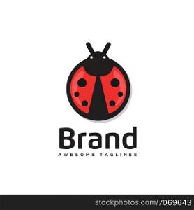 Ladybug is an arthropod logo vector, The insect beetle, ladybug icon and logo style vector symbol stock
