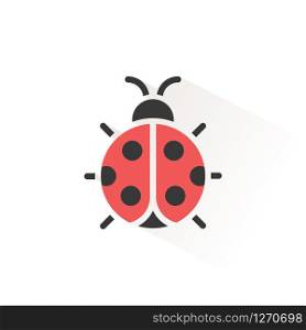Ladybug. Isolated color icon. Animal glyph vector illustration