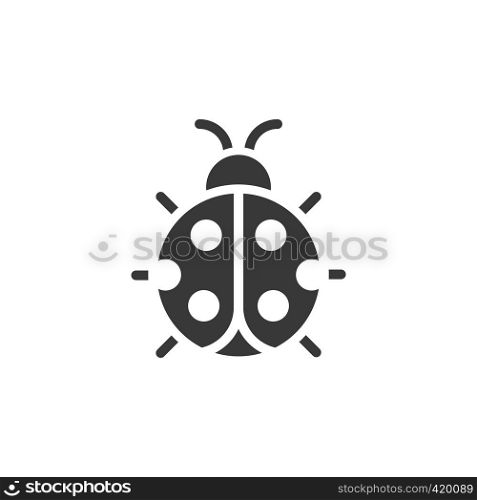 Ladybug. Isolated icon. Animal glyph vector illustration