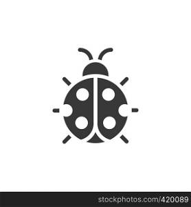 Ladybug. Isolated icon. Animal glyph vector illustration