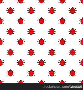Ladybug pattern. Cartoon illustration of ladybug vector pattern for web. Ladybug pattern, cartoon style