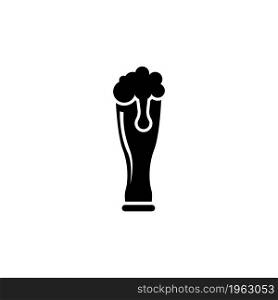 Lager Beer. Flat Vector Icon. Simple black symbol on white background. Lager Beer Flat Vector Icon