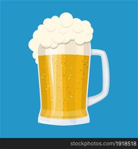 lager glass beer icon isolated on background. vector illustration in flat style. lager glass beer icon