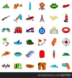 Laggage icons set. Cartoon style of 36 laggage vector icons for web isolated on white background. Laggage icons set, cartoon style