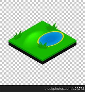 Lake landscape isometric icon 3d on a transparent background vector illustration. Lake landscape isometric icon