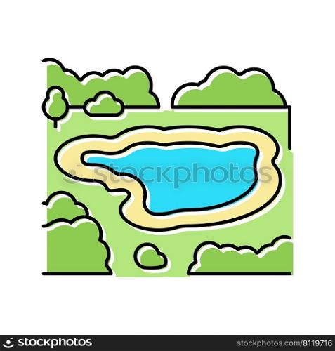 lake nature color icon vector. lake nature sign. isolated symbol illustration. lake nature color icon vector illustration