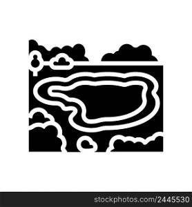 lake nature glyph icon vector. lake nature sign. isolated contour symbol black illustration. lake nature glyph icon vector illustration