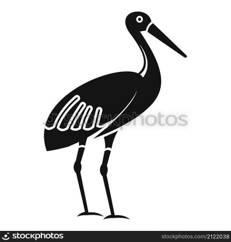 Lake stork icon simple vector. Baby fly bird. Japanese stork. Lake stork icon simple vector. Baby fly bird
