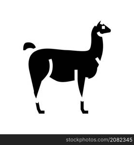 lama wild animal glyph icon vector. lama wild animal sign. isolated contour symbol black illustration. lama wild animal glyph icon vector illustration
